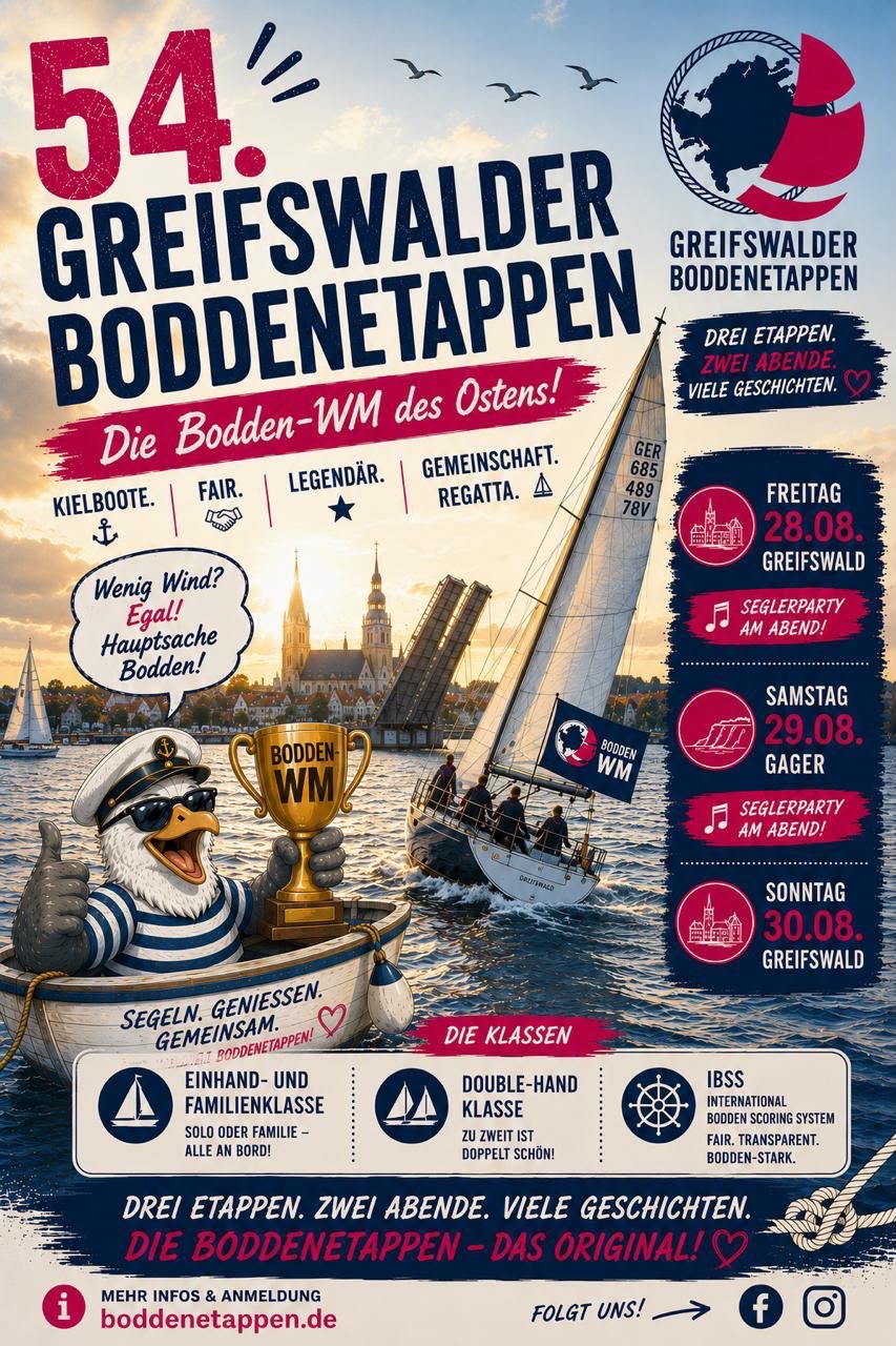 54. Greifswalder Boddenetappen – Anmeldung geöffnet!